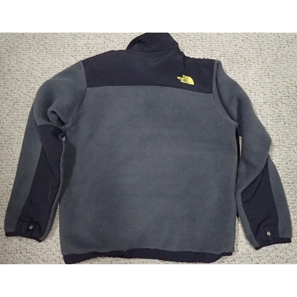 The North Face Denali Fleece Jacket Boys Large 14/16 Gray Black Excellent Zip Up
